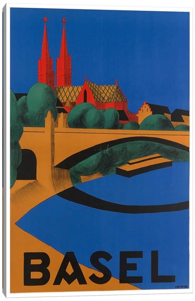 Basel, Switzerland Canvas Art Print - Vintage Travel Posters