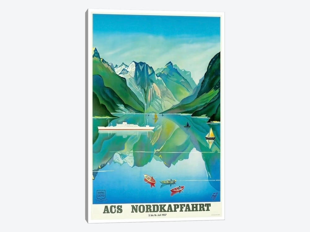 ACS Nordkapfahrt (North Cape Voyage), July 3-16, 1957 by Unknown Artist 1-piece Canvas Art Print