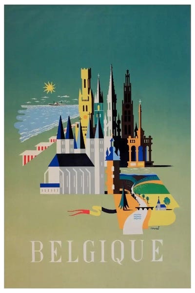 Vintage Travel Posters: Belgique (Belgium) I by Unknown Artist