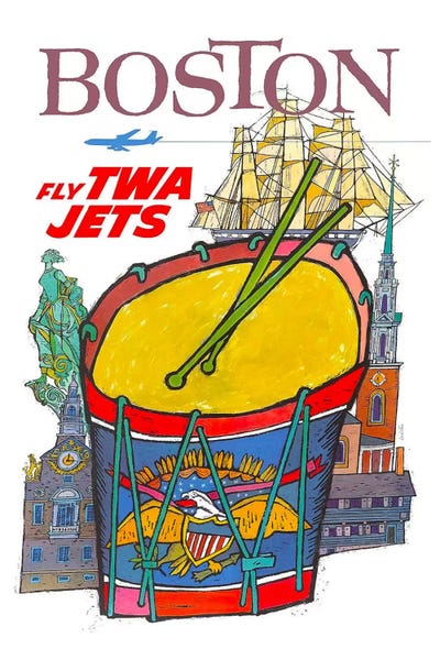 Massachusetts: Boston - Fly TWA by Unknown Artist