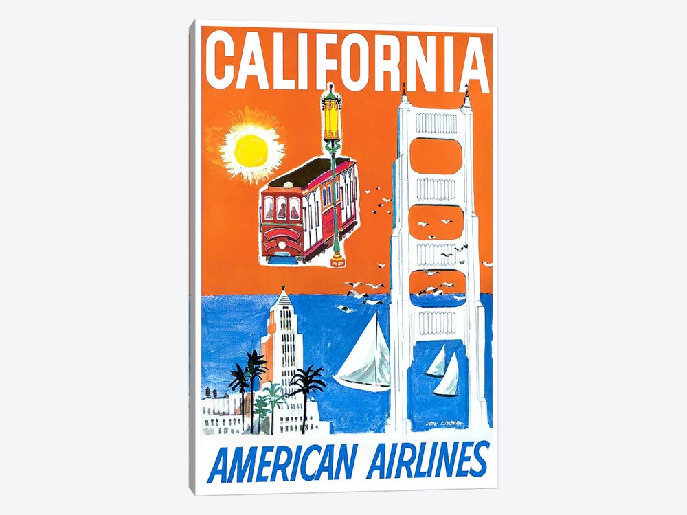 California - American Airlines by Unknown Artist 1-piece Canvas Art
