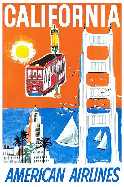 Golden Gate Bridge: California - American Airlines by Unknown Artist