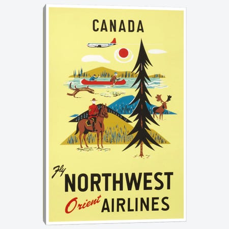 Canada - Fly Northwest Orient Airlines Canvas Print #LIV51} by Unknown Artist Canvas Print
