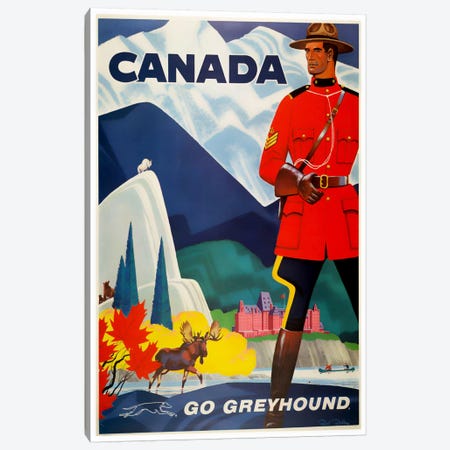 Canada - Go Greyhound Canvas Print #LIV52} by Unknown Artist Art Print