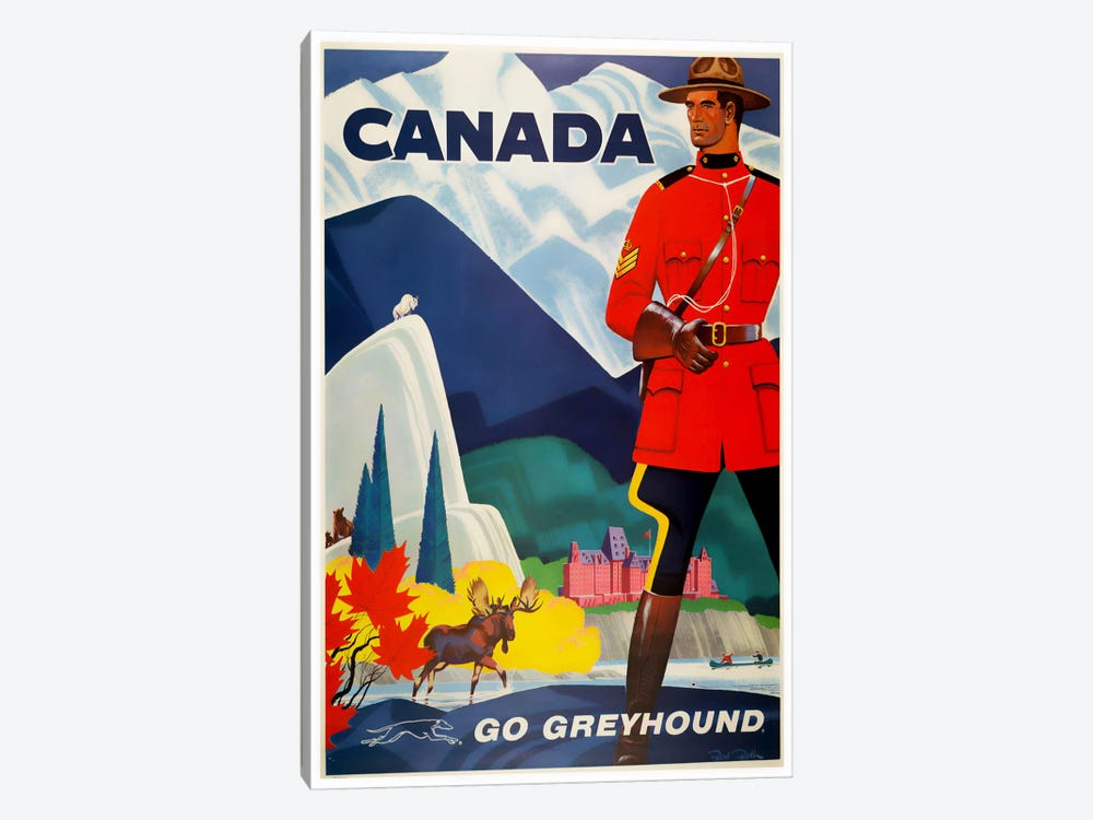 Canada - Go Greyhound by Unknown Artist 1-piece Canvas Art Print