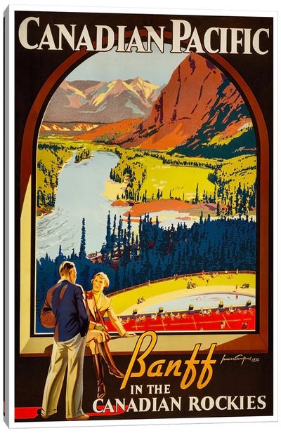 Canadian Pacific: Banff In The Canadian Rockies Canvas Art Print - Arches