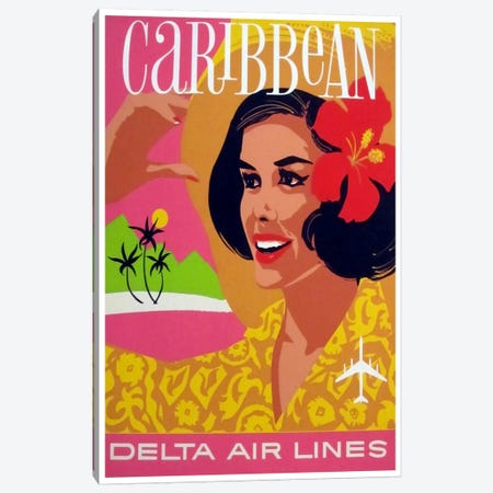 Caribbean - Delta Air Lines Canvas Print #LIV54} by Unknown Artist Canvas Artwork
