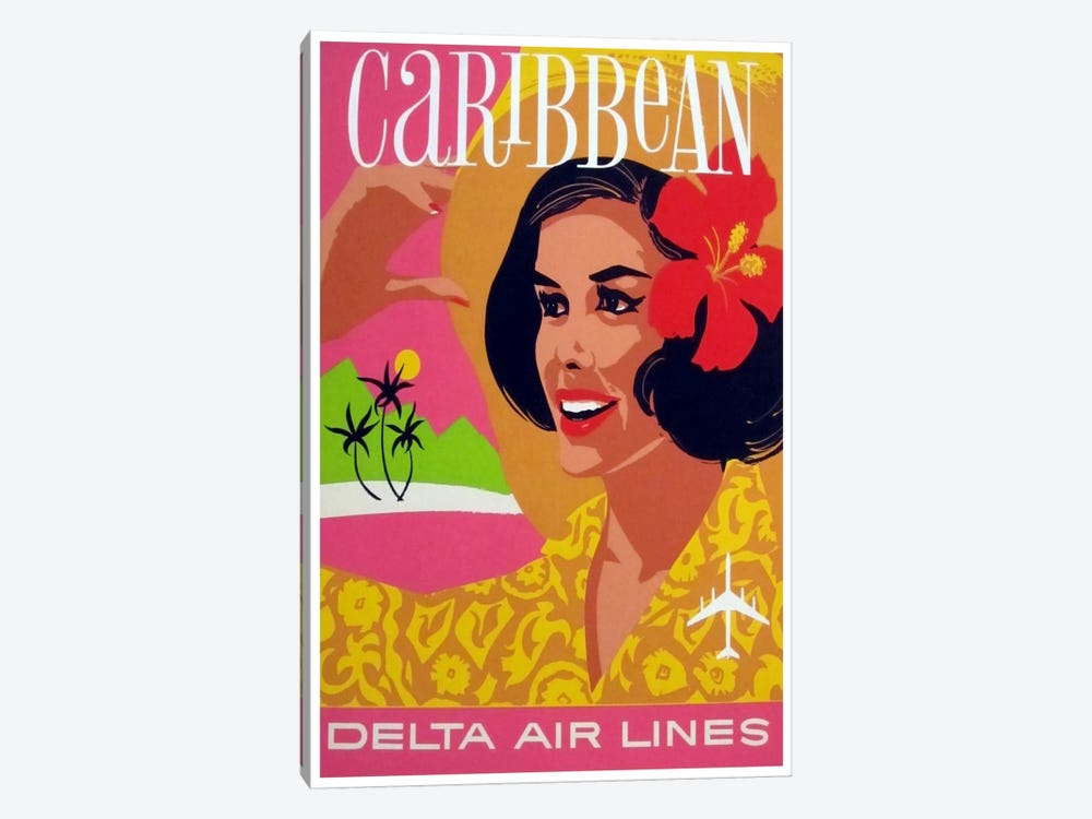 Caribbean - Delta Air Lines by Unknown Artist 1-piece Art Print