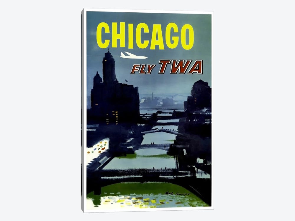 Chicago - Fly TWA by Unknown Artist 1-piece Canvas Wall Art