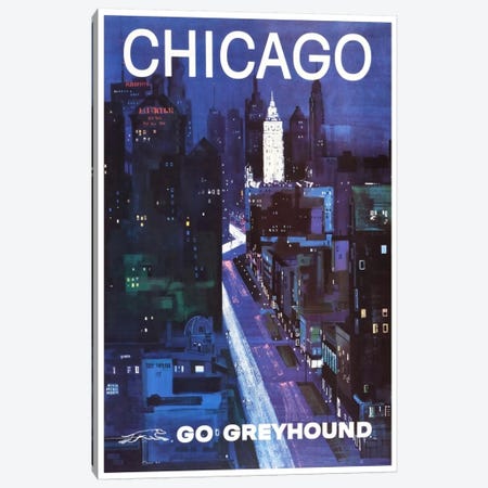 Chicago - Go Greyhound Canvas Print #LIV60} by Unknown Artist Canvas Wall Art