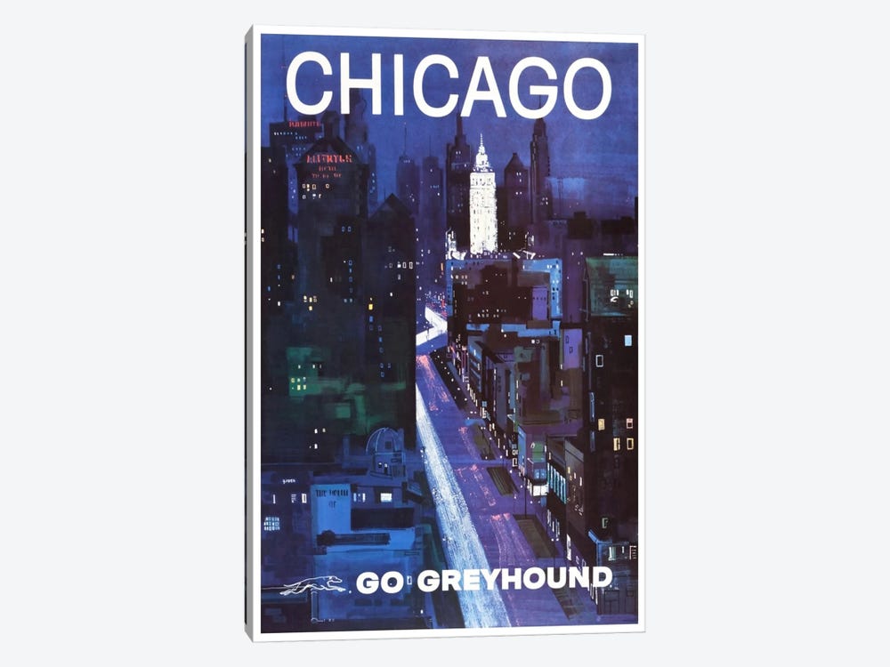 Chicago - Go Greyhound by Unknown Artist 1-piece Canvas Wall Art