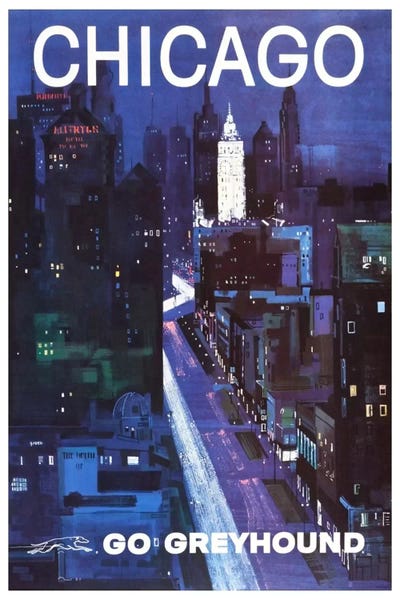 Chicago Posters: Chicago - Go Greyhound by Unknown Artist