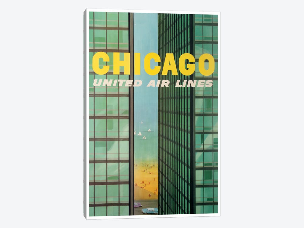 Chicago - United Airlines by Unknown Artist 1-piece Art Print