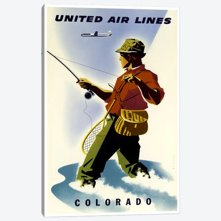 Colorado - United Airlines Canvas Print #LIV62} by Unknown Artist Canvas Wall Art