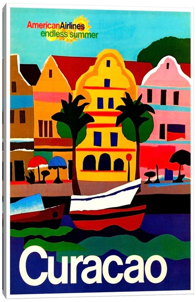 Curacao Canvas Art Print - Vintage Travel Posters