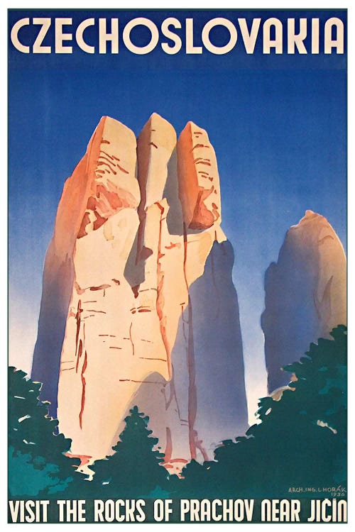 Czechoslovakia: Visit The Rocks Of Prachov Near Jicin by Unknown Artist wall art