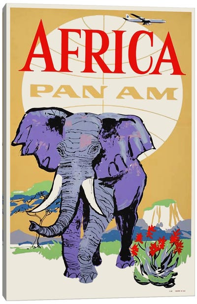 Africa - Pan Am III Canvas Art Print - Elephant Art