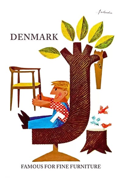 Denmark: Famous For Fine Furniture by Unknown Artist framed wall art