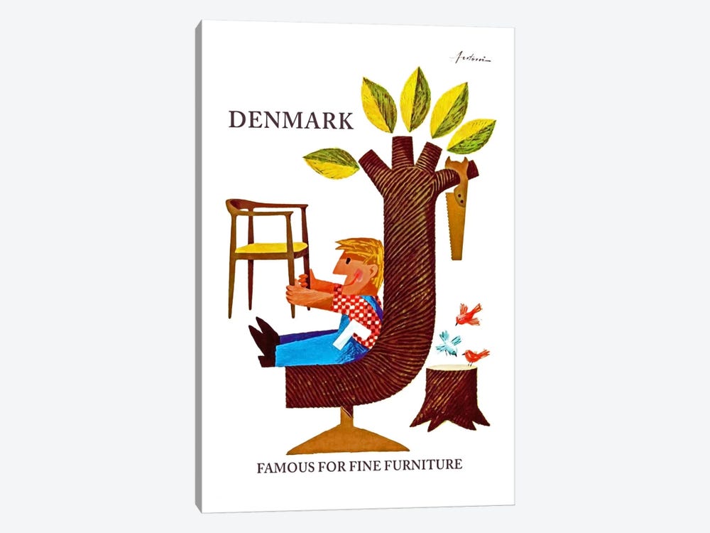 Denmark: Famous For Fine Furniture by Unknown Artist 1-piece Canvas Art