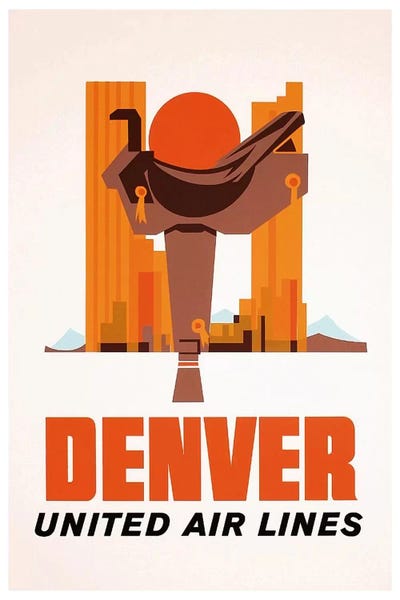 Denver - United Airlines by Unknown Artist art print