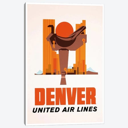 Denver - United Airlines Canvas Print #LIV75} by Unknown Artist Canvas Wall Art