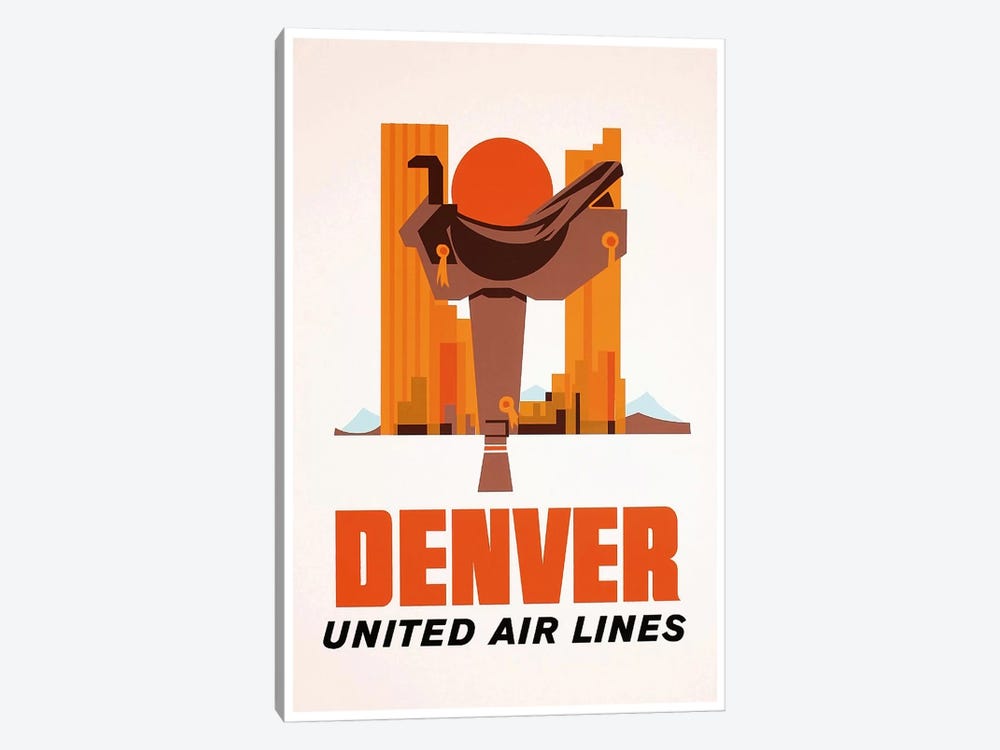 Denver - United Airlines by Unknown Artist 1-piece Canvas Artwork