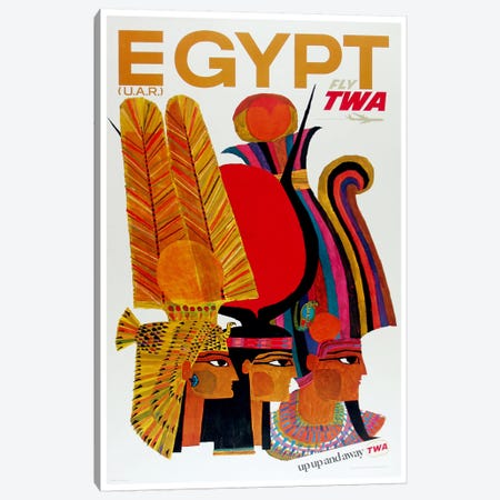 Egypt - Fly TWA Canvas Print #LIV79} by Unknown Artist Art Print