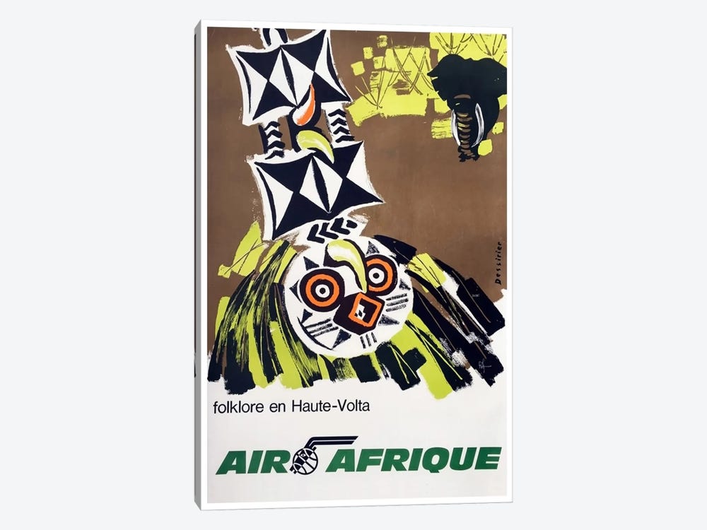 Air Afrique: Folklore En Haute-Volta by Unknown Artist 1-piece Canvas Art Print