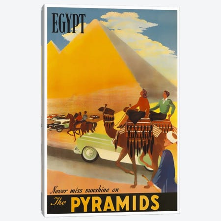 Egypt: Never Miss Sunshine On The Pyramids Canvas Print #LIV83} by Unknown Artist Canvas Wall Art
