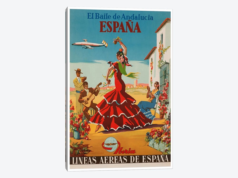 El Baile de Andalucia, Espana - Lineas Aereas de Espana by Unknown Artist 1-piece Canvas Print