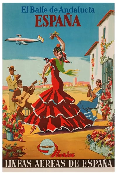 Spain: El Baile de Andalucia, Espana - Lineas Aereas de Espana by Unknown Artist