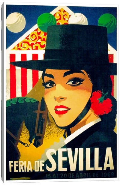 Feria de Sevilla, 15-20 de Abril de 1969 Canvas Art Print - Vintage Travel Posters