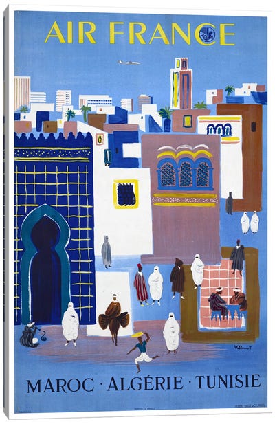 Air France - Morocco, Algeria, Tunisia Canvas Art Print - Moroccan Culture