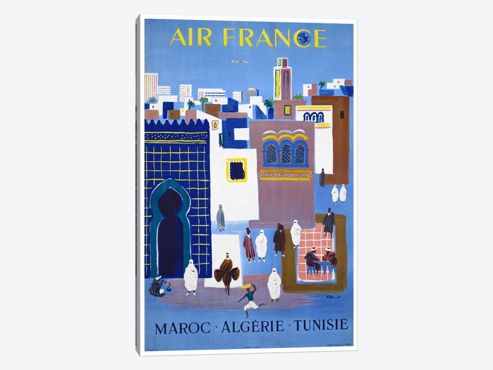 Air France - Morocco, Algeria, Tunisia by Unknown Artist 1-piece Canvas Wall Art