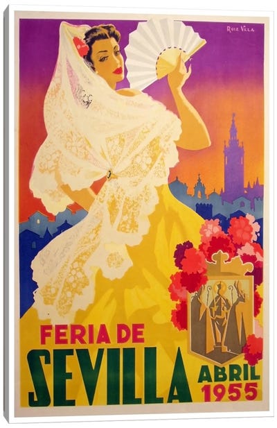 Feria de Sevilla, Abril de 1955 Canvas Art Print - Seville