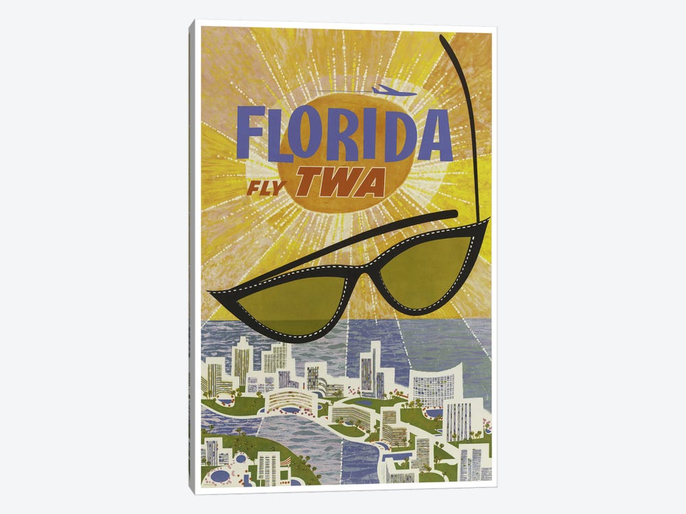 Florida - Fly TWA by Unknown Artist 1-piece Canvas Print