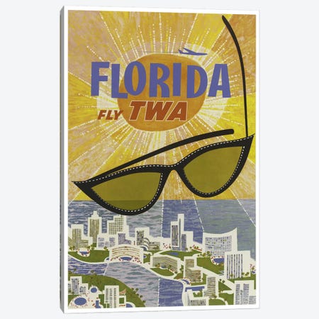Florida - Fly TWA Canvas Print #LIV94} by Unknown Artist Canvas Wall Art