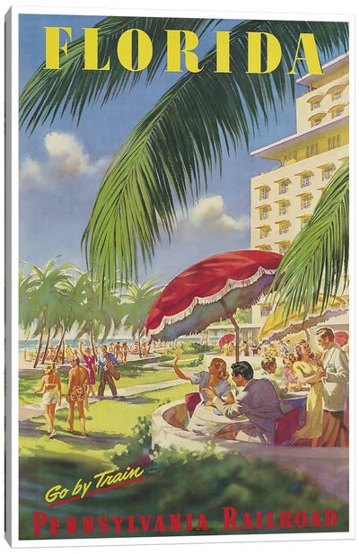 Florida - Pennsylvania Railroad Canvas Art Print - Vintage Travel Posters