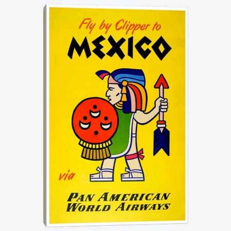 Fly By Clipper To Mexico Via Pan American Canvas Print #LIV97} by Unknown Artist Canvas Art
