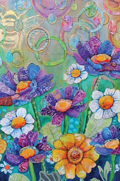 Lisa Morales - Canvas Prints: Floral Purple Poppies by Lisa Morales