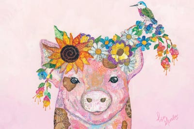 Lisa Morales - Canvas Prints: Headdress Series This Little Piggy by Lisa Morales