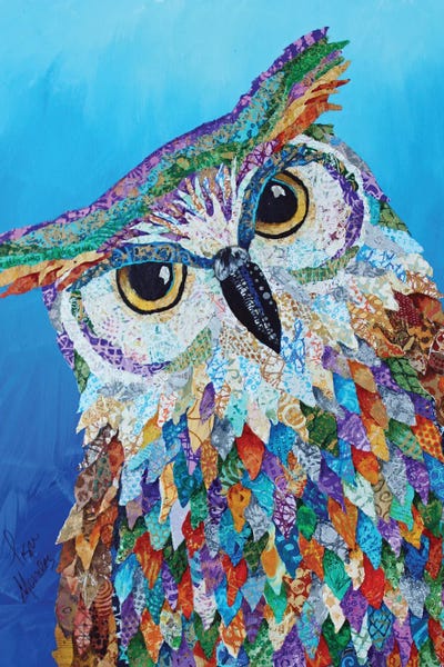 Lisa Morales - Canvas Prints: Horned Owl by Lisa Morales