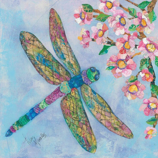 Floral Wall Art: Insect Dragonfly by Lisa Morales