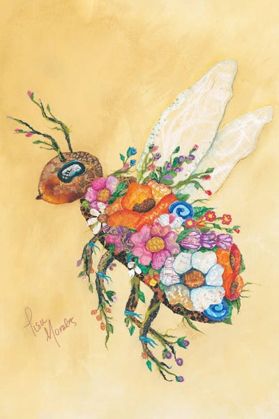 Lisa Morales - Canvas Prints: Insect Floral Bee by Lisa Morales