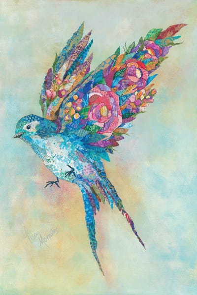 Floral Wall Art: Bird Botanical Swallow by Lisa Morales
