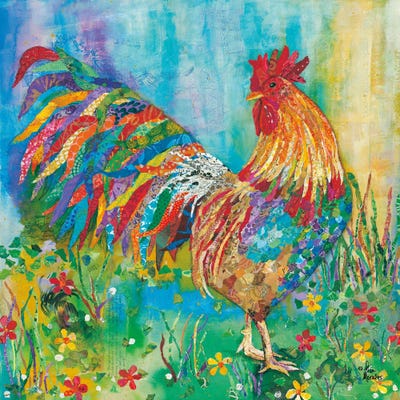 Lisa Morales - Canvas Prints: Farm Rooster IV by Lisa Morales