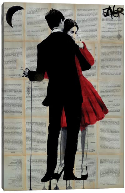True Romance Canvas Art Print - Black, White & Red Art