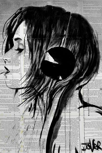 Large Black & White Art - Canvas Prints: Super Sonic by Loui Jover