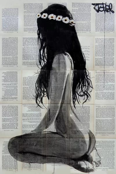 Black & White Pop Culture Art: Daisy Chain by Loui Jover