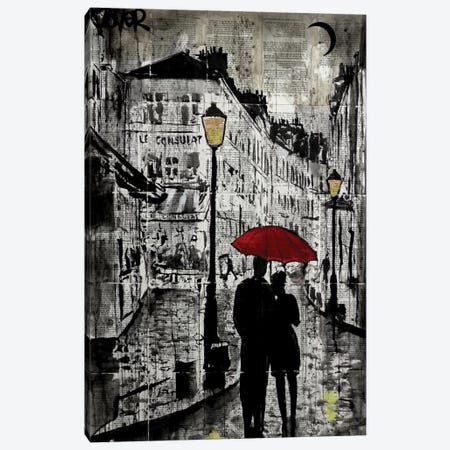 Rainy Promenade Canvas Print #LJR141} by Loui Jover Canvas Artwork